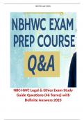 NBC-HWC Legal & Ethics Exam Study Guide Questions (46 Terms) with Definite Answers 2023