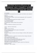 NLN PAX Science-Physics ALL  ANSWERS 100% CORRECT SPRING  FALL-2023/24 EDITION AID GRADE  A+