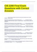 CIS 2200 Final Exam Questions with Correct Answers 