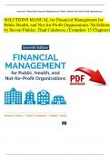 SOLUTIONS MANUAL for Financial Management for Public Health, and Not-for-Profit Organizations, 7th Edition by Steven Finkler, Thad Calabrese, (Complete 15 Chapters)