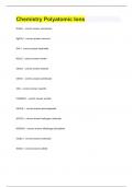 Chemistry Polyatomic Ions