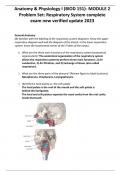 Anatomy & Physiology I (BIOD 151)- MODULE 2 Problem Set- Respiratory System complete exam new verified update 2023