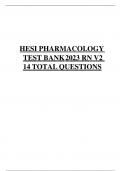 HESI PHARMACOLOGY RN TEST BANK 2023 V2