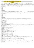 TCFP Firefighter I/II Chapters 36-37 Test 1. According to the Environmental Protection Agency classification system, what is the level of protection afforded a suit that fully encapsulates the wearer and includes a self-contained breathing apparatus? Sele