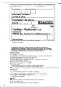 Edexcel A Level Further Mathematics 9FM0/3A Question Paper June2023.