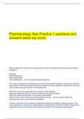  Pharmacology Hesi Practice 1 questions and answers latest top score.