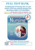 Test Bank for Fundamentals of Nursing: The Art and Science of Person-centered Nursing Care 8th Edition by Taylor,  Lillis &  Lynn 9781451185614 Chapter 1-45 | Complete Guide A+