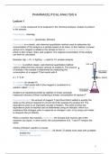 Samenvatting pharmaceutical analysis A