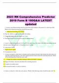 2023 RN Comprehensive Predictor 2019 Form B 180Q&A LATEST updated