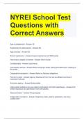 NYREI School Test Questions with Correct Answers 