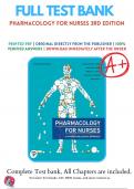 Test Bank For Pharmacology for Nurses, Canadian Edition, 3rd Edition by Michael Adams | 9780135493199 |2021 - 2022 | Chapter 1-64 | All Chapters with Answers and Rationals 