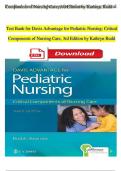 TEST BANK For Davis Advantage for Pediatric Nursing: Critical Components of Nursing Care, 3rd Edition by Kathryn Rudd, Complete Chapter's 1 - 22, 100 % Verified