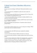 Critical Care Exam 1 Questions with correct answers