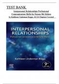 Test Bank For Interpersonal Relationships 9th Edition by Kathleen Boggs, ISBN: 9780323551335, All 26 Chapters Covered, Verified Latest Edition