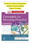 TEST BANK For Concepts for Nursing Practice, 3rd Edition by Jean Foret Giddens, Chapter 1 - 57, Complete