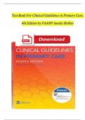 TEST BANK For Clinical Guidelines in Primary Care, 4th Edition by Amelie Hollier | Verified Chapter's 1 - 19 | Complete