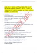 2023 TEST BANK URINALYSIS AND BODY HEALTH CARE NURSING LATEST UPDATE 100% FIRST CLASS GRADE A+ HIHG SCORE PASS!!! NEW!!NEW!!!