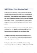 RICA Written Exam (Practice Test) Questions & Answers 2023 ( A+ GRADED 100% VERIFIED)