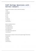 CLEP Biology Questions with Correct Answers  2023/2024