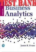 TEST BANK for Business Analytics 3rd Edition by Evans James. ISBN 9780135231906 (Complete 16 Chapters)