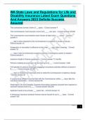 WA State Laws and Regulations for Life and Disability Insurance Latest Exam Questions And Answers 2023#2024 Definite Success Assured.docx