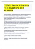 TESOL Praxis II Practice Test Questions and Answers 