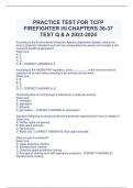 Package deal for PRACTICE TEST FOR TCFP FIREFIGHTER I/II CHAPTERS 36-37 TEST Q & A 2023-2024