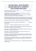 NR 509 PRACTICE QUESTIONS AND  ANSWERS FINAL EXAM 2023-2024 Assessing from Head to Toe - CORRECT ANSWER-Think about which order you will  be assessing your patient from head to toe  Start by inspecting- you will inspect you patient head/face  Then palpati