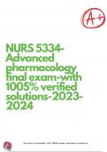 NURS 5334-Advanced pharmacology final exam-with 1005% verified solutions-