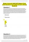 Walden University NURS 6670 Midterm Exam Latest-Questions and Verified Answers (Already Graded A).docx