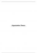 Summary Presentations Organization Theory Pre-Master Business Administration