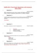 NURS 6531 Final Exam Questions with Answers 20232024