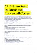 CPIA Exam Study Questions and Answers All Correct 