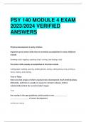 ACTUAL PSY 140 MODULE 4 EXAM  2023/2024 VERIFIED  ANSWERS