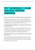 ACTUAL PSY 140 MODULE 7 EXAM  2023/2024 VERIFIED  ANSWERS