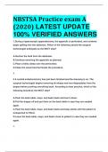 NBSTSA Practice exam A (2020) LATEST UPDATE  100% VERIFIED ANSWERS