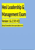 2023 Hesi Leadership Exit Exam V1 & V2 TB Guide (Brand New!!) A++ All Q&As Included!! Questions and Answers (2023/2024) (Verified Answers)