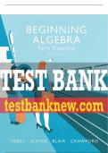 Test Bank For Beginning Algebra: Early Graphing 4th Edition All Chapters - 9780134189734