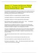 Chapter 17: Trauma And Stressor Related Disorders: Nursing Care Of Persons With Trauma-Related Stress – Q&A