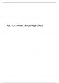 NSG5003/ NSG 5003 WEEK 1 KNOWLEDGE CHECK QUIZ, Advanced pathophysiology: South University (Secure High Grade)