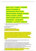 HESI EXIT FAMILY NURSE  PRACTITIONER &  ADVANCED PRACTICE REGISTERED NURSE {APRN}  FINAL EXAM 2 REAL  QUESTIONS WITH CORRECT  ANSWERS | ALREADY  PASSED | LATEST UPDATE