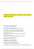  NC BLET State Exam questions and answers latest top score.