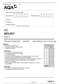 AQA AS BIOLOGY Paper 2 June 2023 official question paper