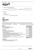 AQA AS BIOLOGY Paper 1 June 2023 Official Question paper