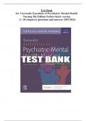 TEST BANK for Varcarolis Essentials of Psychiatric Mental Health Nursing 5th Edition Fosbre-latest version (1 -28 chapters) questions and answers 2023/2024