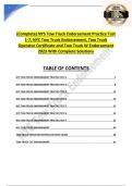 (Complete) NYS Tow Truck Endorsement Practice Test 1-7, NYC Tow Truck Endorsement, Tow Truck Operator Certificate and Tow Truck W Endorsement 2023 With Complete Solutions