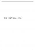 NSG 6001 WEEK 4 QUIZ, Advanced Practice Nursing I, South University