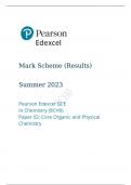 Pearson Edexcel GCE In Chemistry Paper 02 (8CH0) summer 2023 final mark scheme: Core Organic and Physical Chemistry