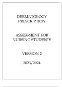 DERMATOLOGY PRESCRIPTION ASSESSMENT FOR NURSING STUDENTS VERSION 2