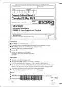 Pearson Edexcel Level 3 Chemistry Advanced Subsidiary PAPER 2 summer 2023 question paper: Core Organic and Physical 